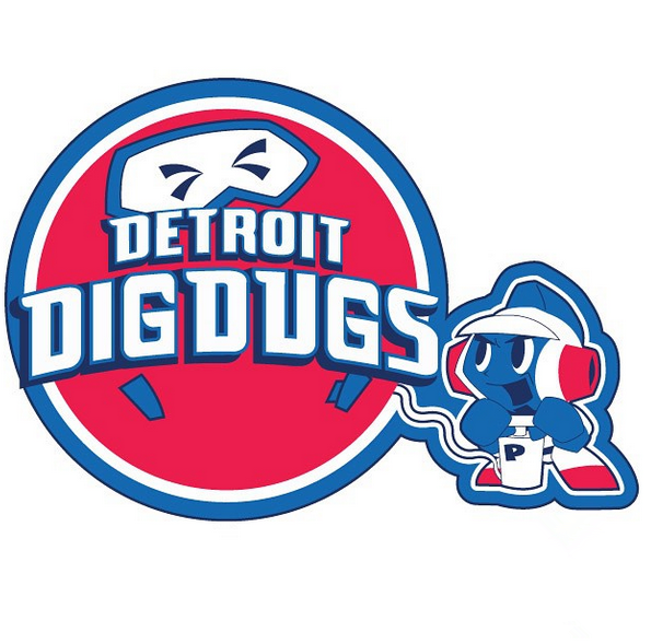 Detroit Dig Dugs logo iron on heat transfer